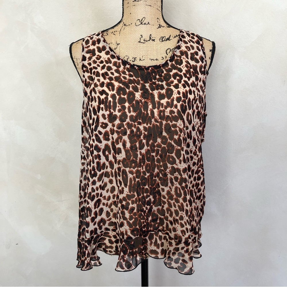Anna Sui sheer ruffled open back sleeveless top